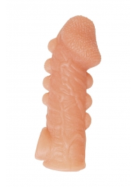 Телесная закрытая насадка с шишечками Cock Sleeve Size L - 17,6 см. - KOKOS - в Туле купить с доставкой