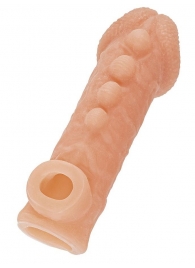 Телесная закрытая насадка с шишечками Cock Sleeve Size L - 17,6 см. - KOKOS - в Туле купить с доставкой