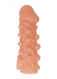 Телесная закрытая насадка с шариками Cock Sleeve Size M - 15,6 см. - KOKOS - в Туле купить с доставкой
