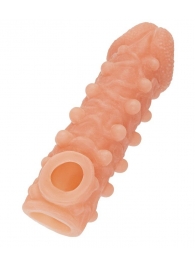 Телесная закрытая насадка с шариками Cock Sleeve Size M - 15,6 см. - KOKOS - в Туле купить с доставкой