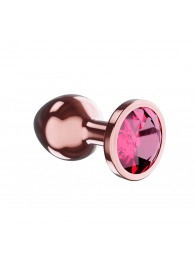 Пробка цвета розового золота с малиновым кристаллом Diamond Ruby Shine S - 7,2 см. - Lola Games - купить с доставкой в Туле