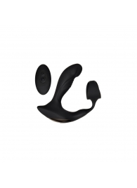 Черный вибромассажер простаты с эрекционным кольцом Strapped   Tapped - Zero Tolerance - в Туле купить с доставкой