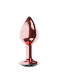 Пробка цвета розового золота с черным кристаллом Diamond Jet Shine L - 8,3 см. - Lola Games - купить с доставкой в Туле