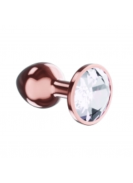 Пробка цвета розового золота с прозрачным кристаллом Diamond Moonstone Shine L - 8,3 см. - Lola Games - купить с доставкой в Туле