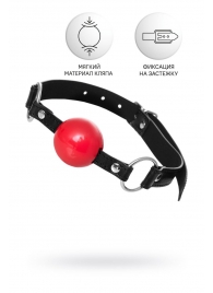 Красный кляп-шар на черных ремешках Anonymo - ToyFa - купить с доставкой в Туле