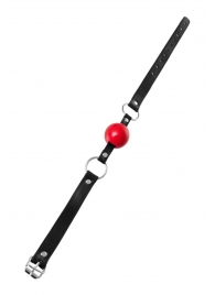 Красный кляп-шар на черных ремешках Anonymo - ToyFa - купить с доставкой в Туле