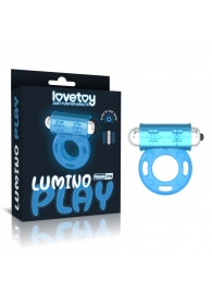 Голубое, светящееся в темноте эрекционное виброкольцо Lumino Play Vibrating Penis Ring - Lovetoy - в Туле купить с доставкой