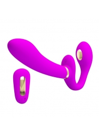 Лиловый безремневой страпон с функцией электростимуляции Thunderbird - Baile - купить с доставкой в Туле