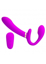 Лиловый безремневой страпон с функцией электростимуляции Thunderbird - Baile - купить с доставкой в Туле