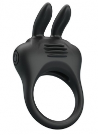 Черное эрекционное кольцо с вибрацией Davion - Baile - в Туле купить с доставкой