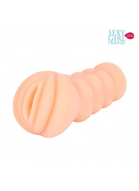 Телесный мастурбатор-вагина с комплектом эрекционных колец - Bior toys - в Туле купить с доставкой