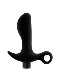 Черный анальный вибратор Silicone Vibrating Prostate Massager 01 - 10,8 см. - Blush Novelties - в Туле купить с доставкой