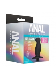 Черный анальный вибромассажёр Silicone Vibrating Prostate Massager 02 - 10,8 см. - Blush Novelties - в Туле купить с доставкой