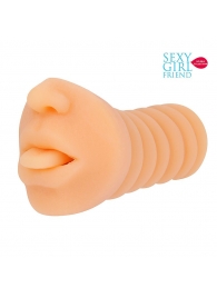 Телесный мастурбатор-ротик с высунутым язычком - Bior toys - в Туле купить с доставкой