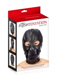 Маска-шлем с прорезями для глаз и регулируемым кляпом - Fetish Tentation - купить с доставкой в Туле