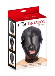 Маска-шлем с отверстием для рта и съемными шорами - Fetish Tentation - купить с доставкой в Туле