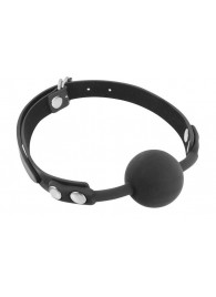 Черный силиконовый кляп-шарик на ремешках - Fetish Tentation - купить с доставкой в Туле