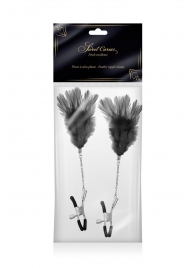 Зажимы для сосков с черными перьями Sweet Caress Feather Nipple Clumps - Sweet Caress - купить с доставкой в Туле