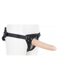 Пустотелый страпон Harness CLASSIC с бандажом - 19,5 см. - LOVETOY (А-Полимер) - купить с доставкой в Туле