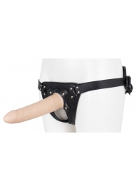 Пустотелый страпон Harness CLASSIC с бандажом - 19,5 см. - LOVETOY (А-Полимер) - купить с доставкой в Туле