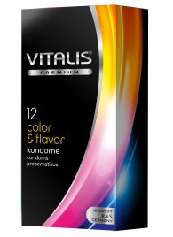 Цветные ароматизированные презервативы VITALIS PREMIUM color   flavor - 12 шт. - Vitalis - купить с доставкой в Туле