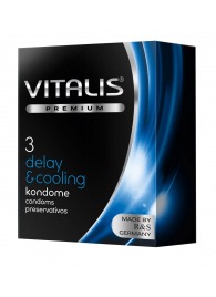 Презервативы VITALIS PREMIUM delay   cooling с охлаждающим эффектом - 3 шт. - Vitalis - купить с доставкой в Туле