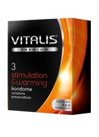 Презервативы VITALIS PREMIUM stimulation   warming с согревающим эффектом - 3 шт. - Vitalis - купить с доставкой в Туле
