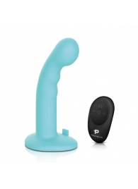 Голубая изогнутая насадка 6in Remote Control Ripple P-Spot G-Spot на черных трусиках - 16 см. - Pegasus - купить с доставкой в Туле