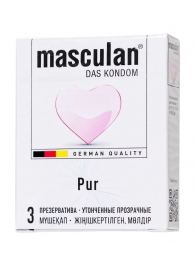 Супертонкие презервативы Masculan Pur - 3 шт. - Masculan - купить с доставкой в Туле