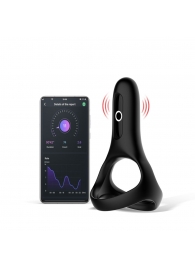 Черное виброкольцо Magic Motion Rise с подхватом мошонки - Magic Motion - в Туле купить с доставкой
