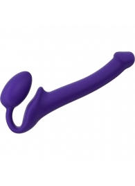 Фиолетовый безремневой страпон Silicone Bendable Strap-On - size S - Strap-on-me - купить с доставкой в Туле