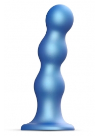 Голубая насадка Strap-On-Me Dildo Plug Balls size L - Strap-on-me - купить с доставкой в Туле
