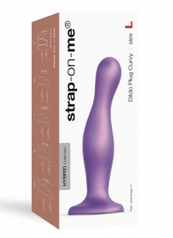 Фиолетовая насадка Strap-On-Me Dildo Plug Curvy size L - Strap-on-me - купить с доставкой в Туле