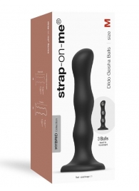 Черная насадка Strap-On-Me Dildo Geisha Balls size M - Strap-on-me - купить с доставкой в Туле