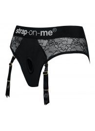 Черные трусики для насадок Diva Lingerie Harness - size L - Strap-on-me - купить с доставкой в Туле
