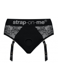 Черные трусики для насадок Diva Lingerie Harness - size L - Strap-on-me - купить с доставкой в Туле