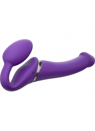 Фиолетовый безремневой вибрострапон Vibrating Bendable Strap-On - size L - Strap-on-me - купить с доставкой в Туле