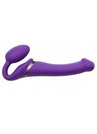 Фиолетовый безремневой вибрострапон Vibrating Bendable Strap-On - size L - Strap-on-me - купить с доставкой в Туле
