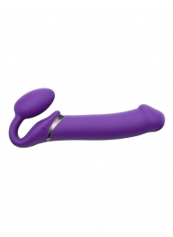 Фиолетовый безремневой вибрострапон Silicone Bendable Strap-On - size XL - Strap-on-me - купить с доставкой в Туле