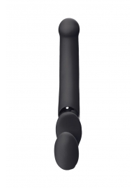 Черный безремневой вибрострапон Silicone Bendable Strap-On - size XL - Strap-on-me - купить с доставкой в Туле