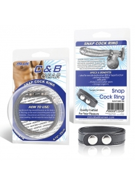 Кольцо на пенис SNAP COCK RING из искусственной кожи на клепках - BlueLine - в Туле купить с доставкой