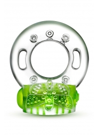 Зеленое эрекционное виброкольцо Arouser Vibrating C-Ring - Blush Novelties - в Туле купить с доставкой
