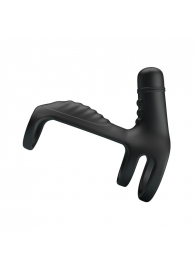 Черная вибронасадка на пенис Vibrating Penis Sling - Baile - в Туле купить с доставкой
