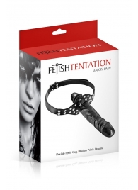 Черный кляп-фаллоимитатор Double Penis Gag - Fetish Tentation - купить с доставкой в Туле