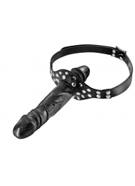 Черный кляп-фаллоимитатор Double Penis Gag - Fetish Tentation - купить с доставкой в Туле