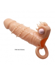 Телесная удлиняющая вибронасадка Penis Sleeve Connor - 17 см. - Baile - в Туле купить с доставкой