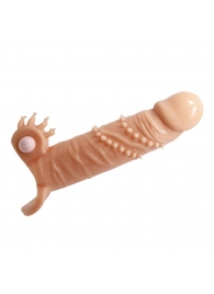 Телесная удлиняющая вибронасадка Penis Sleeve Connor - 17 см. - Baile - в Туле купить с доставкой