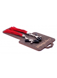 Металлические зажимы на соски с красными замшевыми кисточками - Crazy Handmade - купить с доставкой в Туле