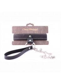 Узкий однослойный ошейник с поводком - Crazy Handmade - купить с доставкой в Туле