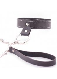 Узкий однослойный ошейник с поводком - Crazy Handmade - купить с доставкой в Туле